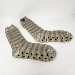 POLAR EXTREME Women’s Beige Stripe Insulated Thermal Socks Comfort Anti-Skid OS